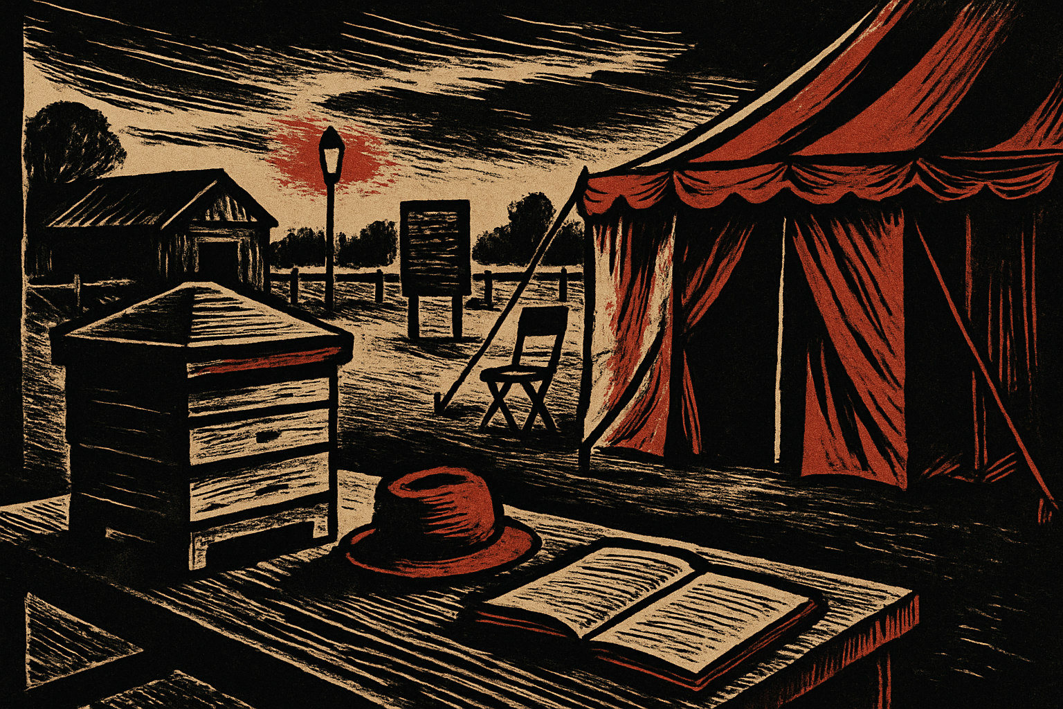 Illustrated scene for the case “Wrecked Rows at Ashby Fair”